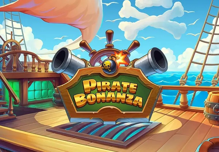 Pirate Bonanza Slot online game logo by Backseat Gaming on instaspins.uk.com